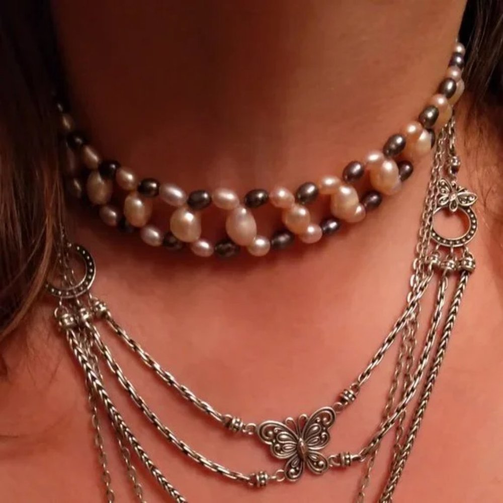 New Freshwater Pearl Handmade Choker Necklace